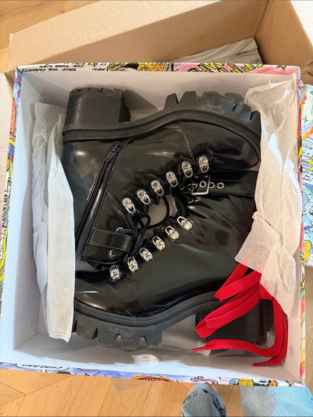 Jeffrey Campbell Kids Boot - Black with Red Accent
